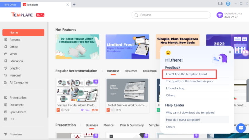 Enjoy Unlimited Templates When You Visit WPS Official Website Now